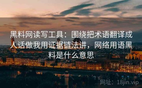 黑料网读写工具：围绕把术语翻译成人话做我用证据链法讲，网络用语黑料是什么意思